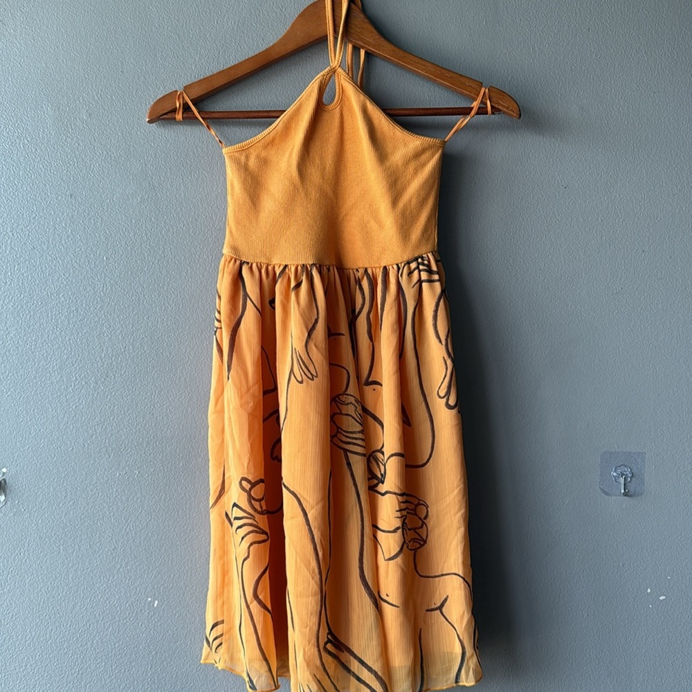 Abstract Print Halter Neck Mini Dress || Zara X Dina Bukva